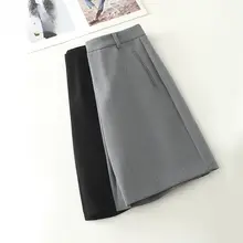 ブラックスーツショートパンツ【高腰・ゆったり・カジュアル・春秋用】