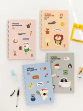 リングノート PPカバー 可愛いキャラクター 罫線 方眼 学生 オフィス 手帳 「romane」