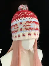 レトロ調ニット帽【保温・耳当て付き・秋冬用】