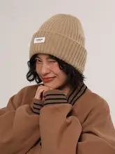 ニット帽【秋冬用・ブラック・ユニセックス・ロゴデザイン】