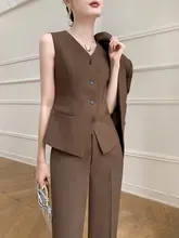 高級感のあるレディーススーツ【秋春用・ビジネス・ベスト付き・3点セットアップ対応】