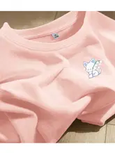 夏用 レディース コットン製 ブルー フィット感のある Tシャツ【ゆったりシルエット・短袖】