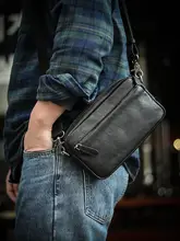 本革製 メンズミニショルダーバッグ【軽量・スマホ収納・天然皮革】