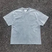 極上の柔らかさヴィンテージ風ウォッシュ加工ショートスリーブTシャツ【ユニセックス・無地・カジュアル】