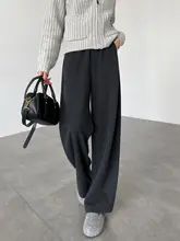 秋冬用 ワイドパンツ【ハイウエスト・厚手のアセテートウール・ストレートシルエット】