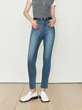 夏用 水洗い加工 デニムパンツ【毛羽立ち仕上げ・九分丈・カジュアルスタイル】（セットアップ対応）