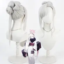 コスプレ用ウィッグ【銀白色・分体型・新年の浅黄睦月デザイン】
