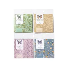 立体浮彫りデザインの蝶モチーフデコパージュステッカー【カラフル・レトロ風】