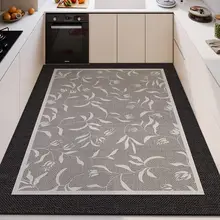 防滑耐磨 大サイズ キッチンマット 吸水性麻模様【大面積・フルカーペット対応】