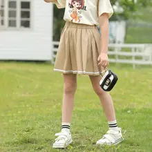 子供用 薄手のファッションプリーツスカート【クール・アウトドア・サニタリーショーツ付き】