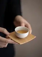 侘寂風の天然木製コースター【茶道用・熱絶縁・シンプルデザイン】