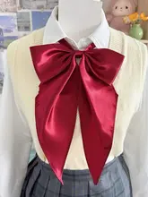 免打つきリボンカラーの学生制服用大きな蝶ネクタイ【無地・セーラー服・学院風】