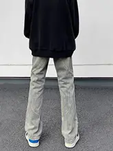 ヴィンテージ風ウォッシュドイエローデニムパンツ【メンズ・ワイドフィット・ハイカット】（セットアップ対応）