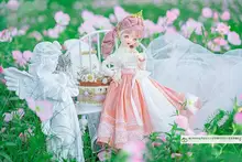 BJDドール用洋装【コーラルピンク・欧風デザイン】