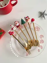 クリスマスギフト キャラクターカトラリーセット【ステンレス製コーヒースプーン・フルーツフォーク・家庭用】