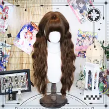 ロリータスタイルの長いウェーブウィッグ【全頭用・前髪あり・日常使いに最適】