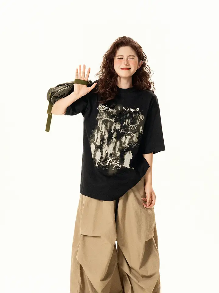 半袖Tシャツ レディース メンズ ヴィンテージ 人物柄 オーバーサイズ 着回し ペア 夏