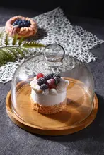 透明ガラス製フルーツ試食トレイ【蓋付き・ケーキやデザートの展示用】