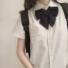 十字银河オリジナル刺繍入り長袖シャツ【春秋用・ブラック＆ホワイト・基礎デザイン・レディース】
