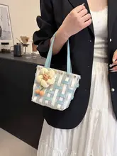 夏の小さな新鮮な トートバッグ diy 手織りバッグ
