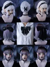 オリジナル手作りレザーサイドクリップ付きヘアアクセサリー【ダーク・サブカルチャー・シャーククリップ】