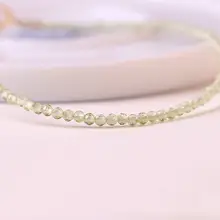 ミニオリーブストーンブレスレット【天然グリーンガーネット・極細タイプ】