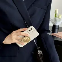 カジュアルなデザインのカキ色スマホケーススタンド【iPhone対応・薄型・高級感あり】