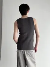 SNEIKLAU メンズ無地ニットベスト【スリムフィット・夏用・無袖】