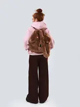 高ウエスト スリムフィット 加フリース デニムパンツ【バナナパンツ・レディース・ワイドレッグ】