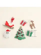 クリスマスバージョンのミニ装飾ボタン【服飾用・衣装モデル・ユニークデザイン】