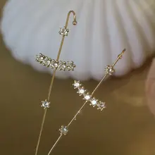 高級感漂うジルコンフープイヤリング【個性的なデザイン・イヤーカフ付き】