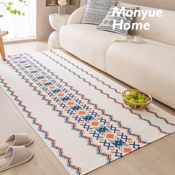 蔓越家 レトロコットンリネンマット【寝室・モダンデザイン・リビング用】