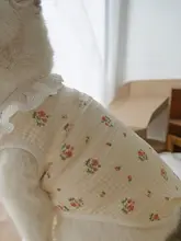 夏用コットン製猫用ノースリーブカーディガン【花柄・ペット用・薄手・UVカット】