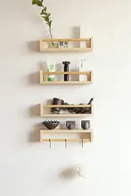 小木良品 キッチン壁掛け収納ラック【無垢材・調味料用・日本風デザイン】