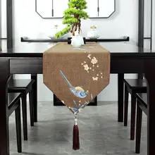 高級刺繍入りテーブルランナー【防水・中華スタイル・長方形・ティーテーブル用】
