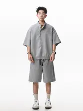 夏用 メンズポロシャツ【ハイネック・半袖・スタイル】（セットアップ対応）