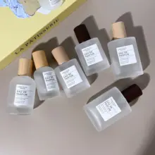 高級ガラス製 50ml 香水瓶【木製キャップ・圧力スプレータイプ・30mlミニボトル付き・携帯便利】