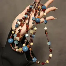 オリジナルデザイン！五角星ビーズ付きスマートフォンケース【斜め掛けストラップ・ユニバーサルアクセサリー】