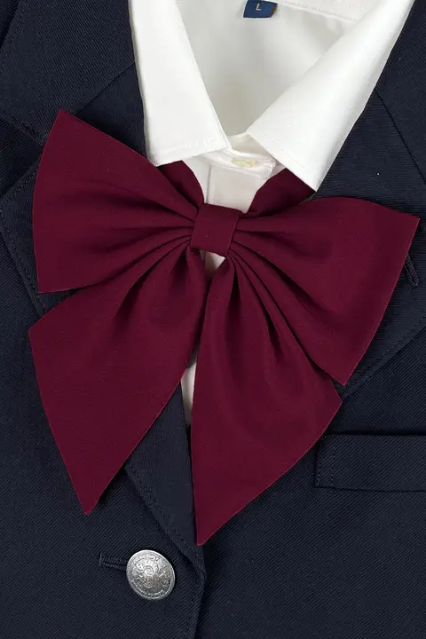 斜め角デザインのJK制服用リボン【心臓の羽根モチーフ】（セットアップ対応）