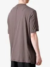 GAOSTUDIOS メンズブラック不規則デザイン2層構造デコンストラクションTシャツ【薄手・ショートスリーブ】