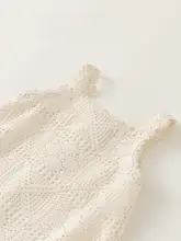 夏用 フラワー刺繍の子供用ノースリーブワンピース【可愛いデザイン・フリル付 き・透かし編み】（セットアップ対応）