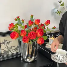長枝ローズのブーケ風造花【テーブル装飾用・リアルな質感】