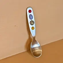 スタイリッシュな天然石デザインのステンレス製スプーン【カフェ・デザート用】