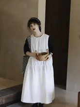 夏用・ふんわりフレンチスリーブワンピース【フィット・文芸風・ビンテージスタイル】（セットアップ対応）