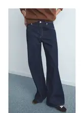 デニムパンツ レディース ヴィンテージデニム ローウエスト ワイドレッグ フロアリング 高身長 夏 「MANGO」