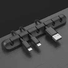 デスク用ケーブル整理器【充電ケーブル固定・シリコン製クリップ・イヤホン巻き取り対応】