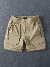 コットン製 メンズカーゴショートパンツ【夏用・ストレート・伸縮性・多ポケット・フィット】（セットアップ対応）