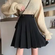 ハイウエストプリーツスカート【Aライン・黒・春夏用・ロング丈】（セットアップ対応）