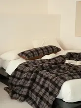 レトロ風イギリスチェックのダブルフェイス保温ソファブランケット【秋冬用・極上の柔らかさ】
