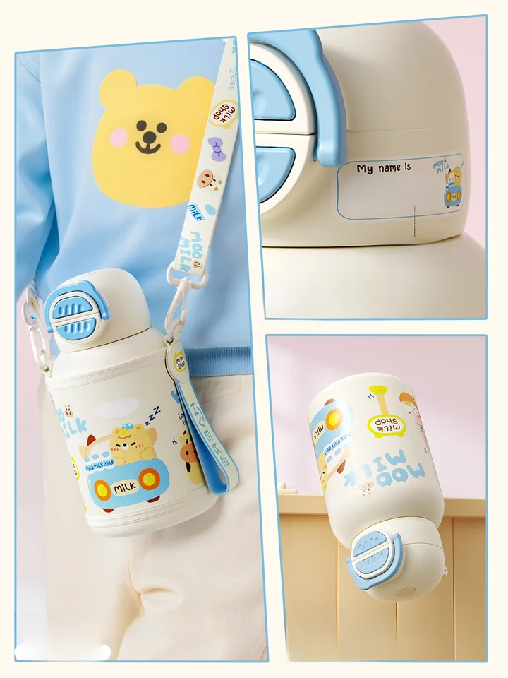 HAERS 可愛いデザインの子供用保温カップ【通園・学校用】